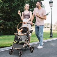 YITAHOME 3 az 1-ben Összecsukható Kutyabuggy 20 kg-ig - Alumínium Vázas Kisállat Babakocsi Kutyáknak és Macskáknak, Hordozható Kisállat Kocs - gray 8