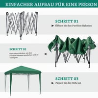 Pavilion pliabil YITAHOME 3x3 m, cort pop-up cu protecție UV50+, saci de nisip și geantă de depozitare pentru evenimente în grădină, verde 4