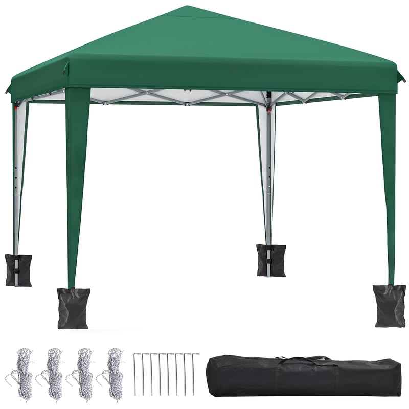Pavilion pliabil YITAHOME 3x3 m, cort pop-up cu protecție UV50+, saci de nisip și geantă de depozitare pentru evenimente în grădină, verde