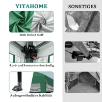 Pavilion pliabil YITAHOME 3x3 m, cort pop-up cu protecție UV50+, saci de nisip și geantă de depozitare pentru evenimente în grădină, verde 5