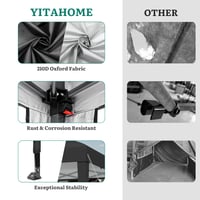 YITAHOME 3x3 m sklopivi vrtni paviljon sa bočnim zidovima, vodootporni sklopivi vrtni šator za sva godišnja doba, otporan na UV zračenje, podesive visine 5