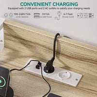 YITAHOME komoda sa 7 ladica za spavaću sobu, s 2 utičnice, 2 USB ulaza i LED trakom, TV ormarić s bočnim kukicama, svijetlosiva 6