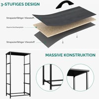 Comodă cu 4 sertare YITAHOME, model cu textură de lemn negru, sertare din material textil, mânere și cadru metalic 7