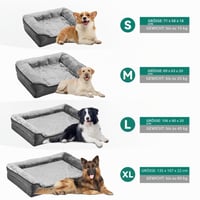 YITAHOME Peliešok pre psov malých a stredných plemien, 64x53 cm, sivý, mäkký flanel, protišmyková pohovka pre psov, prateľný vankúš pre psov 5