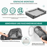 YITAHOME Peliešok pre psov malých a stredných plemien, 64x53 cm, sivý, mäkký flanel, protišmyková pohovka pre psov, prateľný vankúš pre psov 6