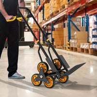 Skladací schodiskový vozík YITAHOME so 6 priemyselnými kolieskami s priemerom 15,2 cm, nosnosť 150 kg — chýbajú upínacie popruhy (stav: pozri 2. obrázok) 10