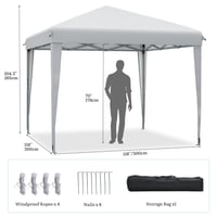 YITAHOME Skladací párty stan 3x3 m, rozkladací, s UV ochranou 50+, záhradný stánok, biely 2