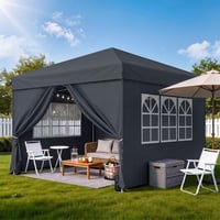 Skladací nožnicový altánok YITAHOME 3x3 m, ochrana UV50+, záhradný stan na kempovanie a trhy, sivý 7