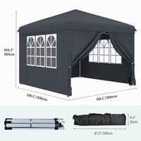Skladací nožnicový altánok YITAHOME 3x3 m, ochrana UV50+, záhradný stan na kempovanie a trhy, sivý 5
