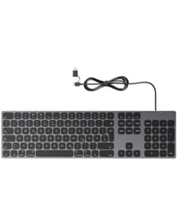 Hliníková klávesnica Yivandi pre Mac s numerickou časťou, USB-C – sivá 1
