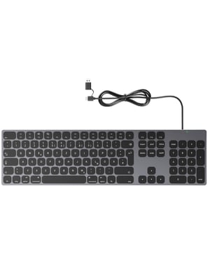 Yivandi aluminijska Mac tipkovnica s numeričkim dijelom, USB-C - siva