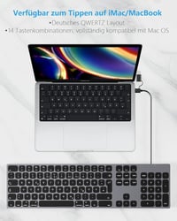 Yivandi Alumínium Mac Billentyűzet USB-C Numerikus Billentyűzettel Szürke 3
