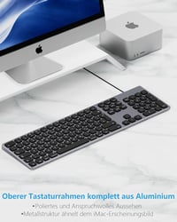 Yivandi Alumínium Mac Billentyűzet USB-C Numerikus Billentyűzettel Szürke 2