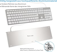 Yivandi Vezetékes Billentyűzet Mac-hez Numerikus Billentyűzettel Alumínium Keret Német QWERTZ 3