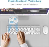 Yivandi Wireless Bluetooth Billentyűzet Mac-hez QWERTZ Numerikus Billentyűzettel 5