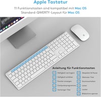 Yivandi Wireless Bluetooth Billentyűzet Mac-hez QWERTZ Numerikus Billentyűzettel 3