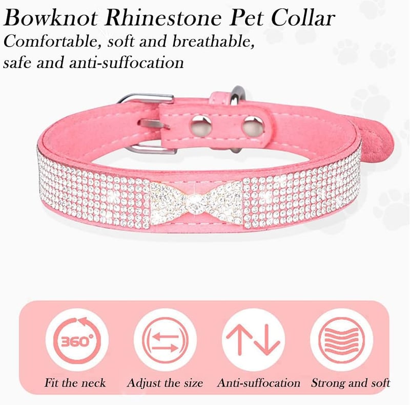 Yiwong Strasszos Nyakörv Masnival Kutyáknak és Macskáknak Puha Velúr