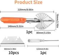 YIXISI 12 darabos szögvágó olló szett 45-135° PVC PPR PE csőhöz 2