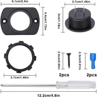 YIXISI Vízálló Autós Voltmérő LED Kijelzővel, DC 12V 24V Feszültségmérő Kerek Csipeszekkel, Mini Digitális Teszter Hajó Motor Teherautó Quad 2