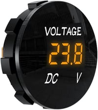YIXISI Vízálló Autós Voltmérő LED Kijelzővel, DC 12V 24V Feszültségmérő Kerek Csipeszekkel, Mini Digitális Teszter Hajó Motor Teherautó Quad 3