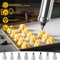 YIYICO Nerezový lis na sušienky a stroj na churros – Pištoľ na výrobu pečiva s formičkami 6