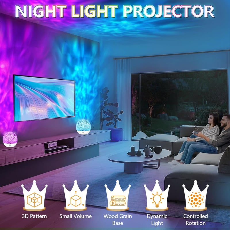Yizemay LED Csillagos Égbolt Projektor - RGB Aurora Északi Fény Vetítő, Galaxis Éjszakai Fény, Gyerekszoba Dekoráció, Színváltós Hangulatvil