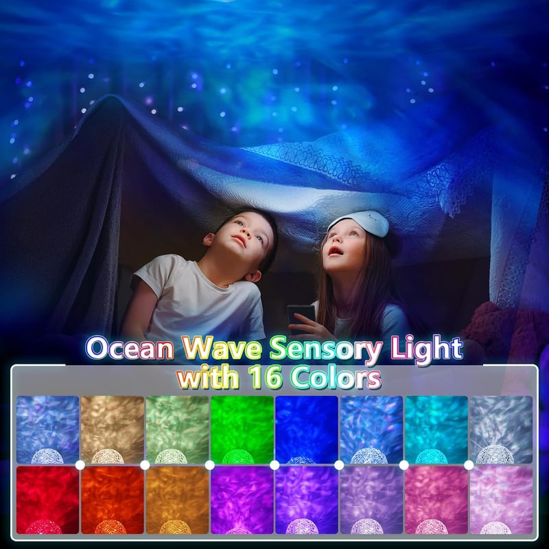 Yizemay LED Csillagos Égbolt Projektor - RGB Aurora Északi Fény Vetítő, Galaxis Éjszakai Fény, Gyerekszoba Dekoráció, Színváltós Hangulatvil