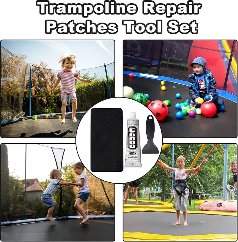 Yizemay Trambulin Javítókészlet - Öntapadós Nylon Foltok Ugrálófelület és Védőháló Javításához, Lyukak és Szakadások Gyors Javítására
