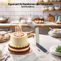 Yizish Formă dreptunghiulară pentru tort, extra înaltă, 14 cm, oțel inoxidabil, accesoriu pentru inel de tort, reglabilă, pentru coacere și decorare 3