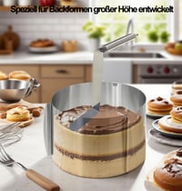 Yizish Formă dreptunghiulară pentru tort, extra înaltă, 14 cm, oțel inoxidabil, accesoriu pentru inel de tort, reglabilă, pentru coacere și decorare 2