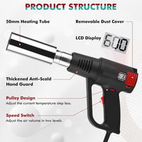 YJINGRUI 2000W PVC Kapszula Zsugorító Gép Digitális Kijelzővel, 60-620°C Hőmérséklet-szabályozással Borosüveg Kapszulákhoz, Fekete 2