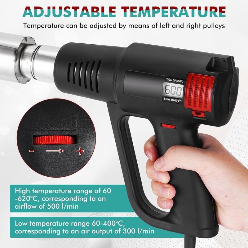 YJINGRUI 2000W PVC Kapszula Zsugorító Gép Digitális Kijelzővel, 60-620°C Hőmérséklet-szabályozással Borosüveg Kapszulákhoz, Fekete