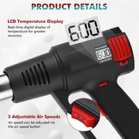 YJINGRUI 2000W PVC Kapszula Zsugorító Gép Digitális Kijelzővel, 60-620°C Hőmérséklet-szabályozással Borosüveg Kapszulákhoz, Fekete 3