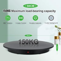 YJINGRUI 60 cm Elektromos Forgótányér 150 kg Terhelhetőséggel, Távirányítóval és Forgatási Sebesség Szabályozással 3