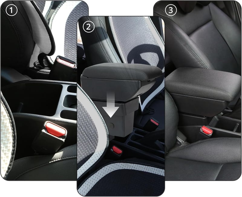 YJYWZH Dacia Logan 2 Sandero 2 Középkonzol Kartámasz 2012-2020 Fekete