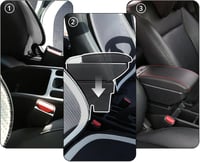 YJYWZH Fiat 500 Kartámasz Középkonzol Tárolódoboz Forgatható Pohártartóval 8