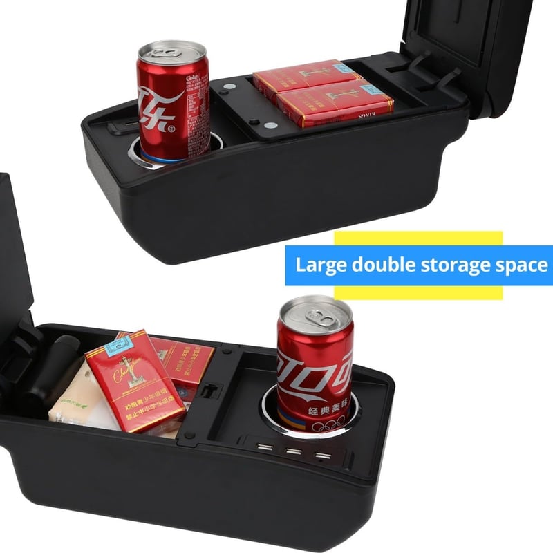 YJYWZH Peugeot 207 Középkonzol Tárolódoboz USB Csatlakozással Bőr Kartámasz