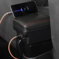 YJYWZH Peugeot 207 Középkonzol Tárolódoboz USB Csatlakozással Bőr Kartámasz 7
