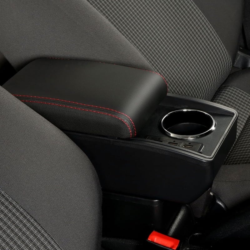 YJYWZH Peugeot 207 Középkonzol Tárolódoboz USB Csatlakozással Bőr Kartámasz