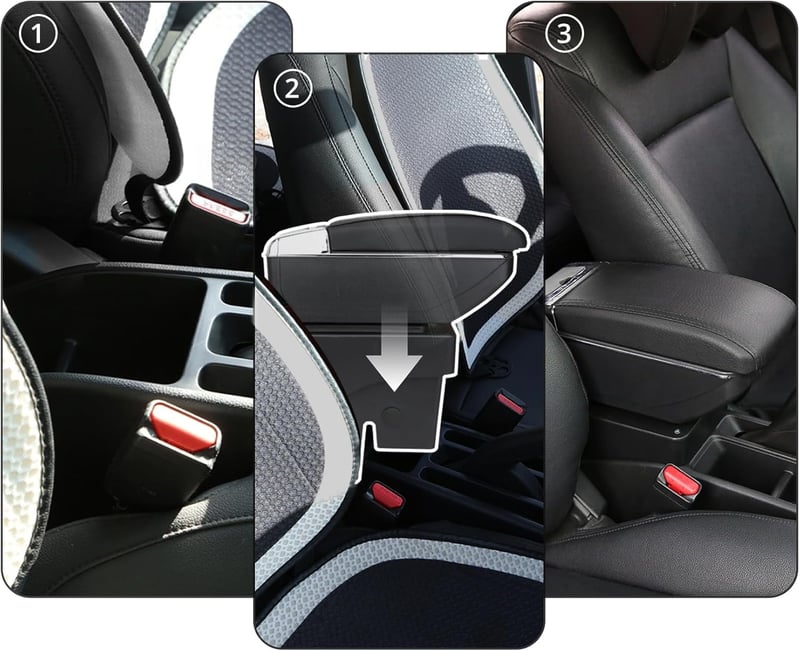 YJYWZH Peugeot 208 Középkonzol Tárolódoboz 2013-2018 Italos Tartóval
