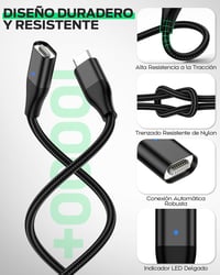 YKZ Mágneses USB-C kábel 3in1 4db 1m+2m PD 60W gyorstöltés Type-C Micro 7