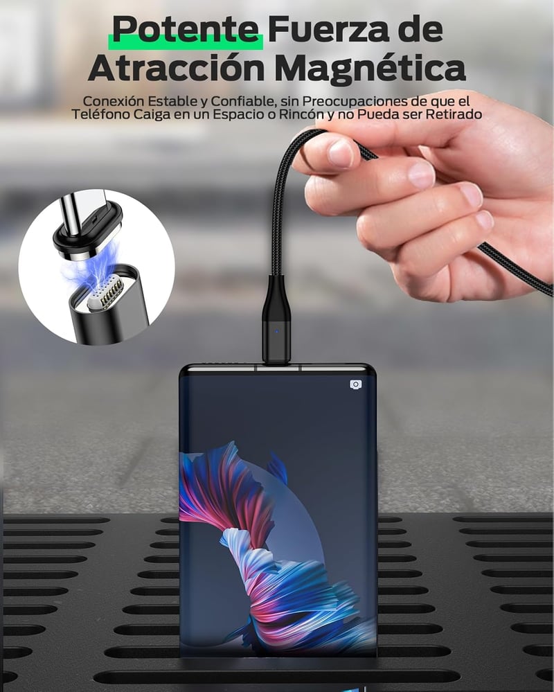 YKZ Mágneses USB-C kábel 3in1 4db 1m+2m PD 60W gyorstöltés Type-C Micro
