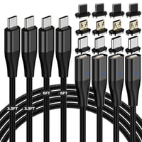 YKZ Mágneses USB-C kábel 3in1 4db 1m+2m PD 60W gyorstöltés Type-C Micro 1