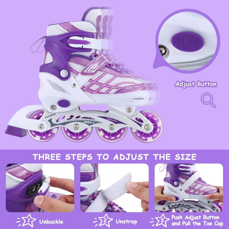 Ylaide Gyerek Görkorcsolya Lányoknak, Állítható Méret, Világító Kerekek