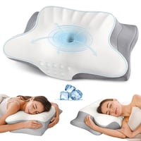 Ergonomický vankúš pod krk Ylekto na úľavu od bolesti – ortopedický vankúš z pamäťovej peny pre ľudí spiacich na boku, chladiaca opierka krku, kontúrovaný vankúš do postele 1