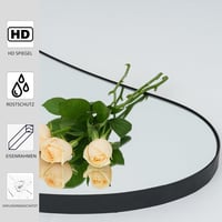 Ymahizax Aszimmetrikus Fali Tükör 98x45 cm - Fém Keretes Dekoratív Tükör Fürdőszobába, Előszobába, Nappaliba - Robbanásbiztos Üveg 3