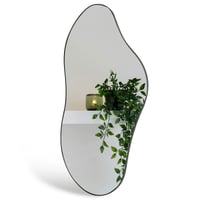 Ymahizax Asimetrično Zidno Ogledalo 98x45 cm - Metalni Okvir Dekorativno Ogledalo za Kupaonicu, Hodnik, Dnevni Boravak - Staklo Otporno na Eksploziju 1