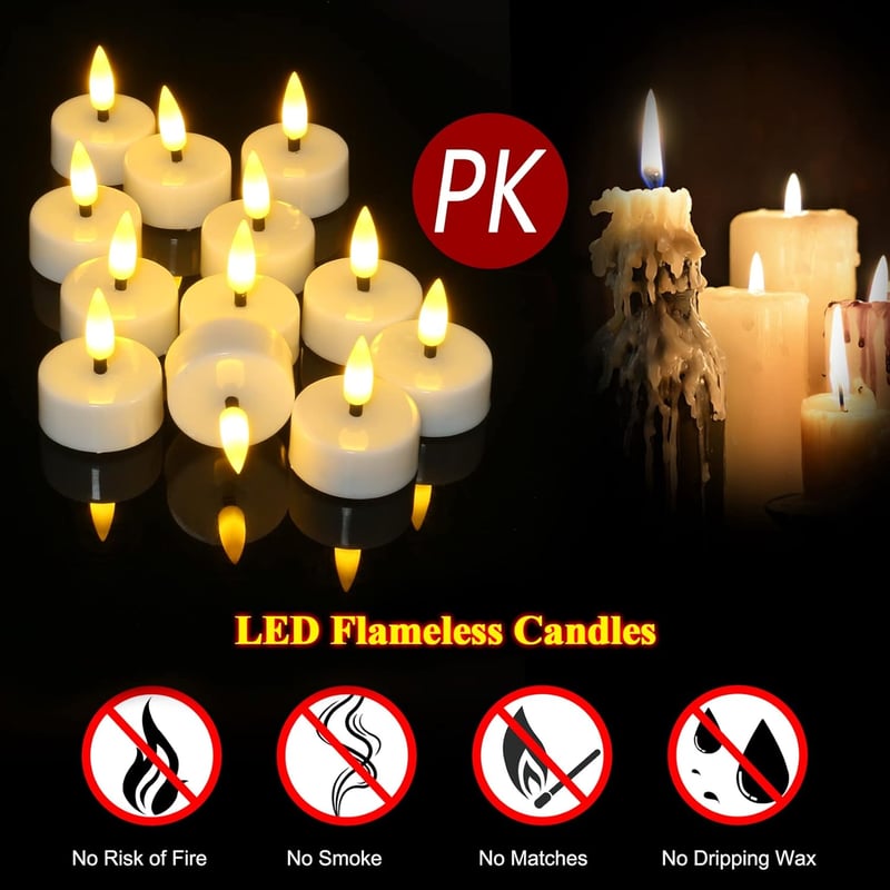 Ymenow LED gyertyák időzítővel 12 db, flflickerező lánghatás, dekoráció