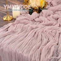 YMHPRIDE Ružičasti stolni nadstolnjak 2 kom. - 90 x 300 cm, rustikalna tkanina od gaze, boho stil, vjenčani stolnjak, dekoracija za svadbene zabave 8