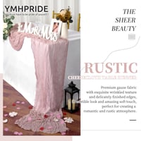 YMHPRIDE Ružičasti stolni nadstolnjak 2 kom. - 90 x 300 cm, rustikalna tkanina od gaze, boho stil, vjenčani stolnjak, dekoracija za svadbene zabave 7